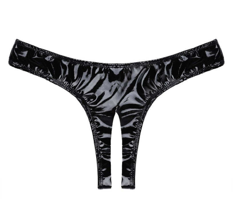 Sexy Lingerie Mini Panties Sexy Women's T-pants Patent Leather Thong