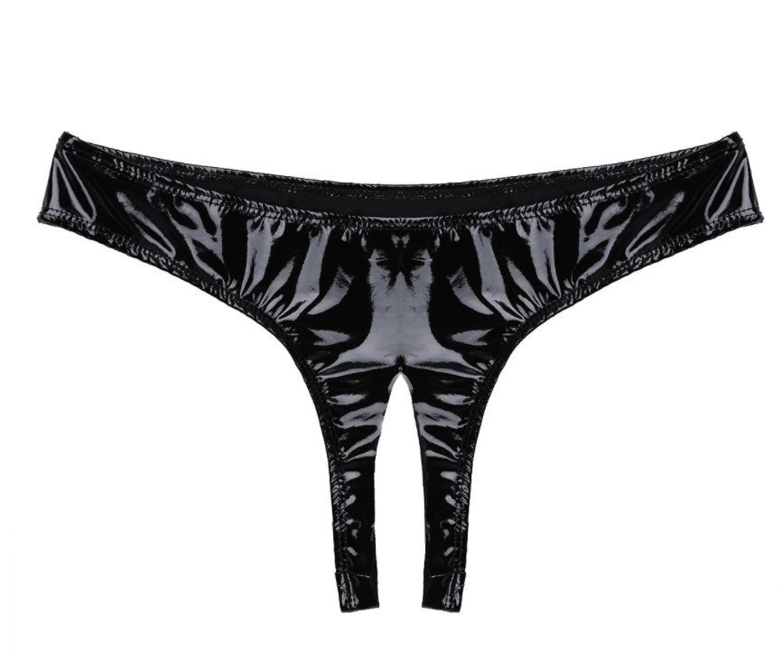 Sexy Lingerie Mini Panties Sexy Women's T-pants Patent Leather Thong