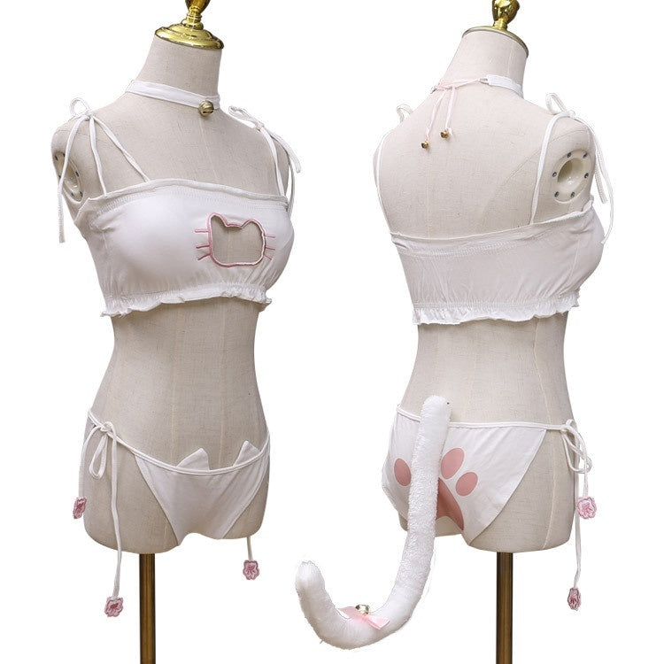 Embroidered Bra Cat Cos Underwear Suit