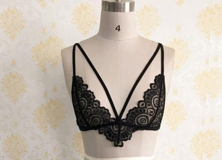 Lingerie Wholesale Large Size Women's Clothing Apron Binding Underwear See-through Bra Three-point Large Size Lingerie